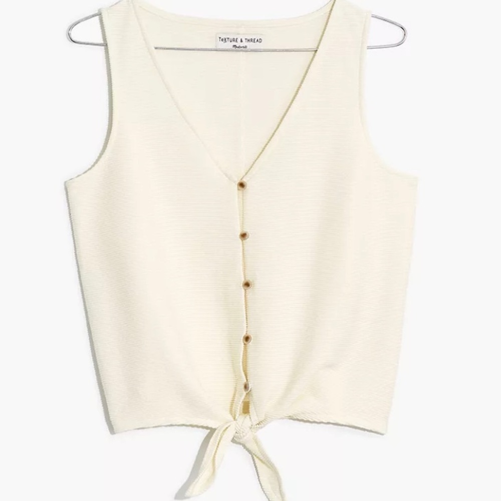 Madewell Texture & Thread Textured Tie Front Tank